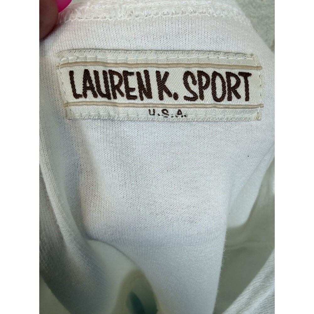 Lauren K. Sport Mixed-Media Terry Cloth & Tencel Bright White Maxi – Size Small - Picture 3 of 9